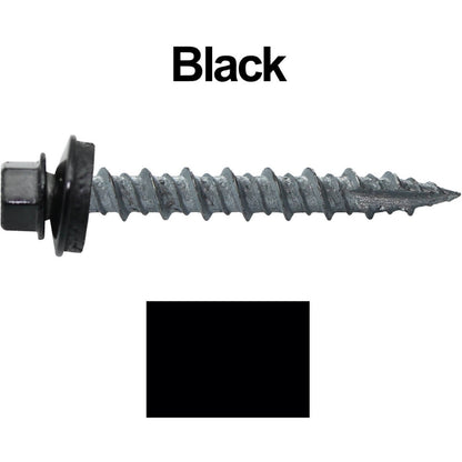 #10 x 1-1/2" Metal ROOFING SCREWS - Hex Washer Head - Self starting/self tapping - EPDM washer. Colored head.