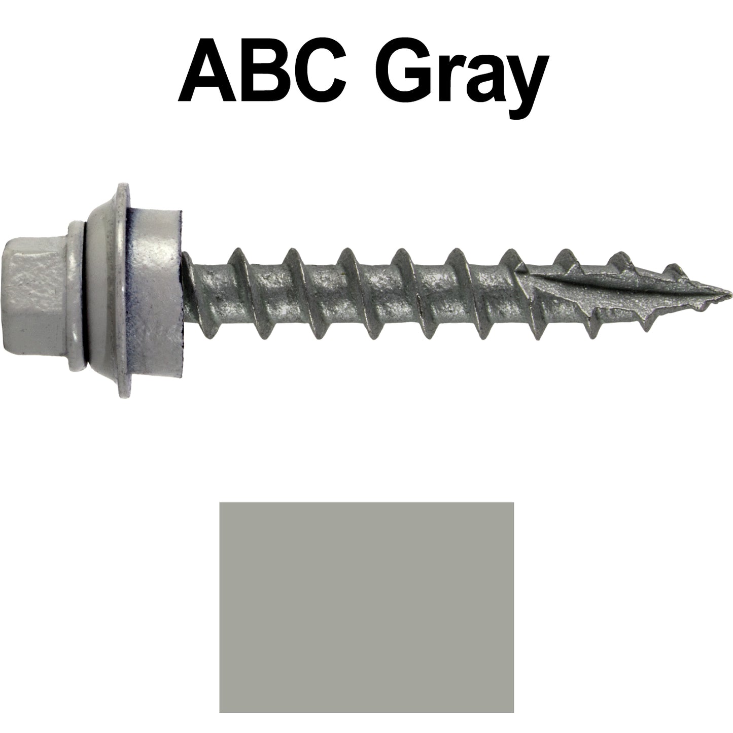 12 X 1-1/2" Metal Roofing Screws For OSB and Plywood - Galvanized Metal to Wood Type 17 Tip - 1/4" Hex Head - Assembled EPDM Washer