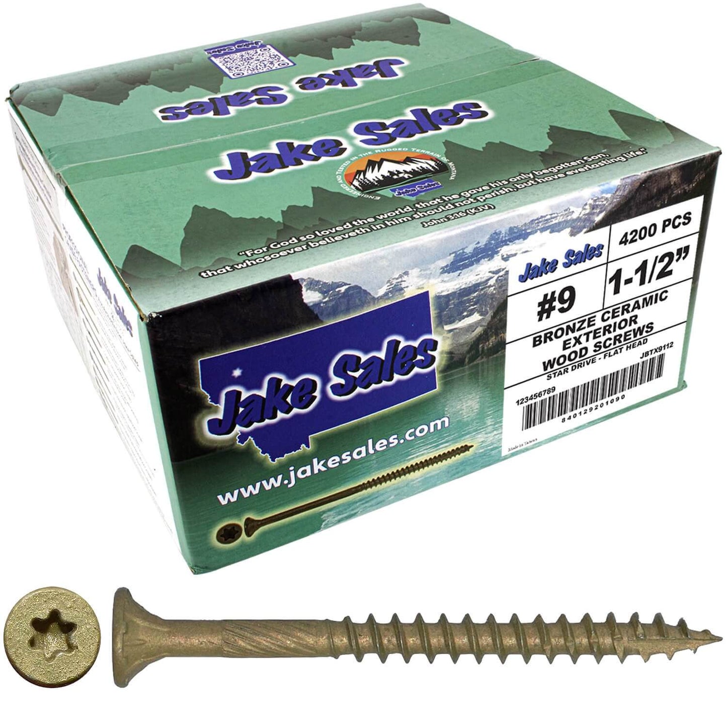 #9 x 1-1/2" - 3-1/8" Bronze Exterior Coated Wood Screw Torx/Star Drive Head - Multipurpose Exterior Coated Torx/Star Drive Wood Screws