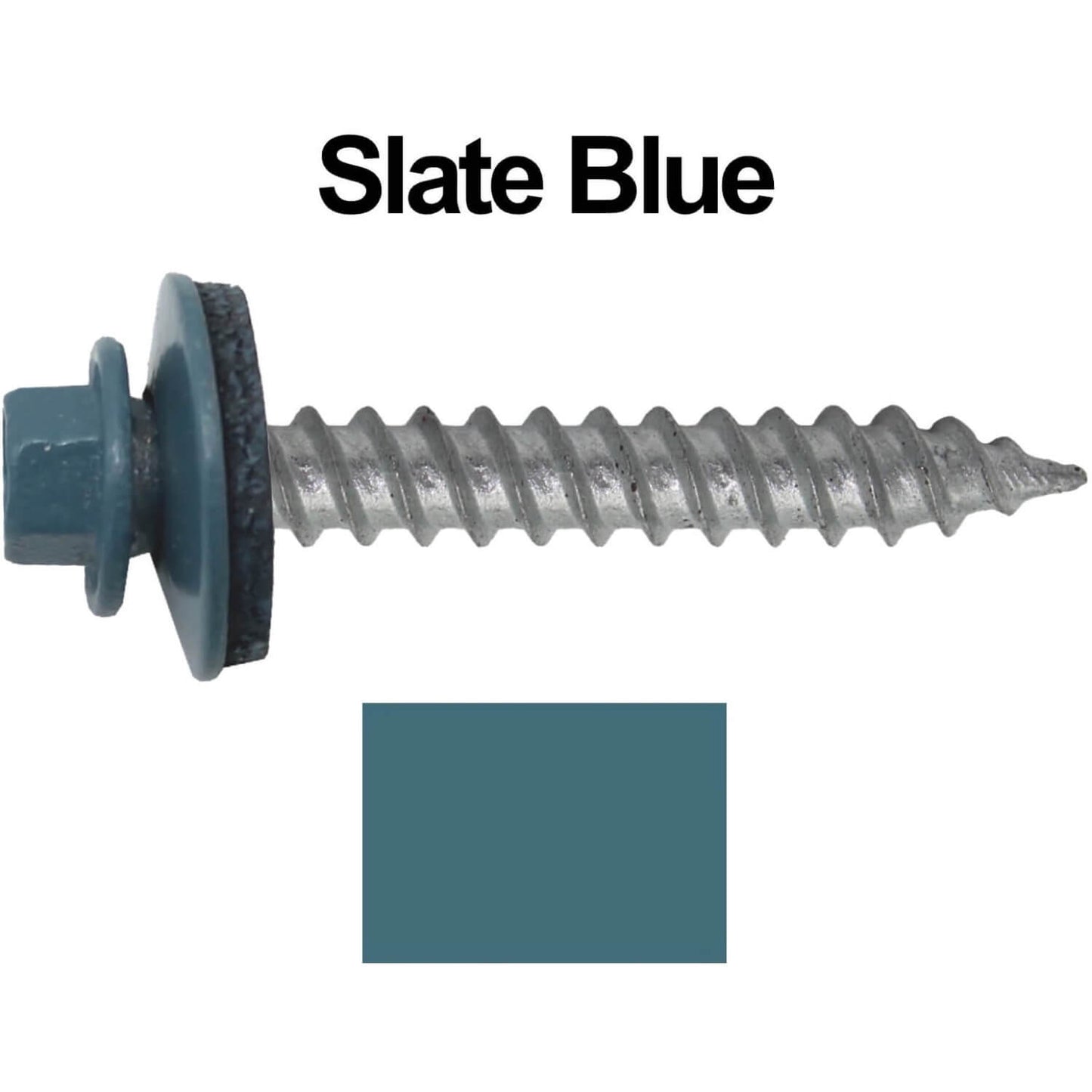 12 x 1-1/2"  Metal ROOFING SCREWS - Hex Washer Head - Self starting/self tapping - EPDM washer. Colored head.
