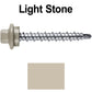#10 x 1-1/2" Stainless Steel Mini Driller Sheet Metal Roofing Screw - Hex Washer Cap - Self starting metal to wood siding screws - EPDM washer. Colored head.