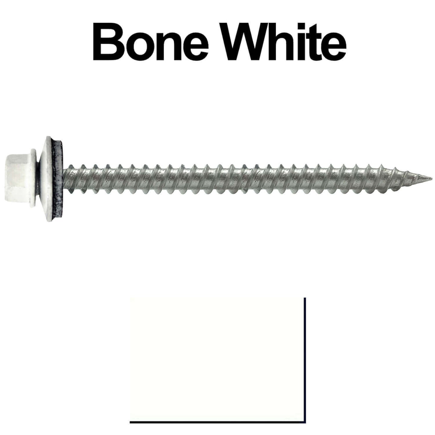 9 x 2-1/2" - Stainless Steel Metal Roofing Screws - Hex Washer Head -  Self starting metal to wood siding screws. EPDM washer. Colored head.