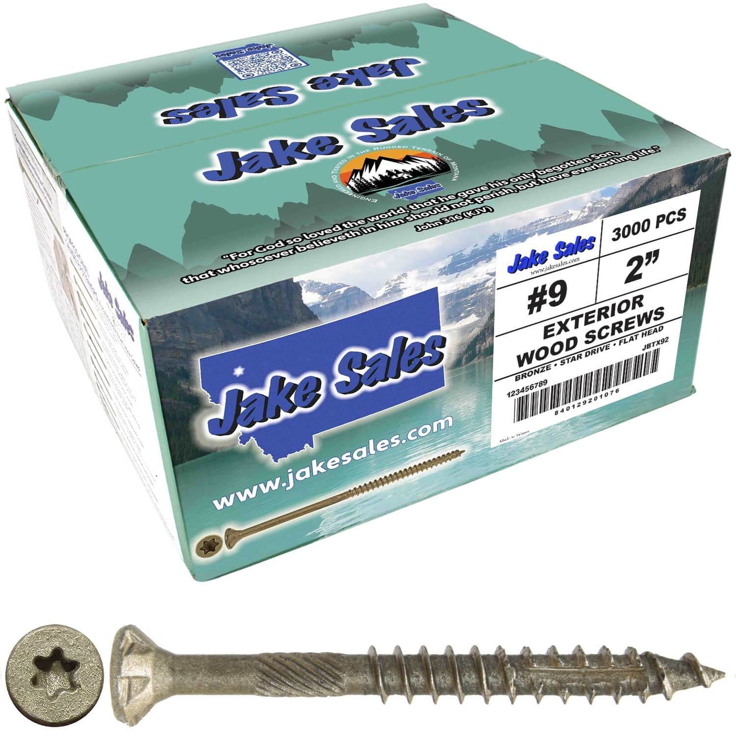 #9 x 1-1/2" - 3-1/8" Bronze Exterior Coated Wood Screw Torx/Star Drive Head - Multipurpose Exterior Coated Torx/Star Drive Wood Screws