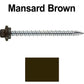 10 x 2-1/2” - STAINLESS HEX / ZINC Sheet Metal Roof Screw. Self starting metal to wood siding screws. EPDM washer. Colored head.