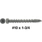 10 x 1-3/4"  Composite Decking Screws. Exterior Coated, Pressure Treated and ACQ Lumber Compatible. Use T20 Torx/Star Dive Bit