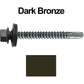 #12 x 2-1/2" Metal to Metal Type #3 Metal Roofing Screws - Hex Head Drill Point - 9/16" EPDM Washer. Colored head.