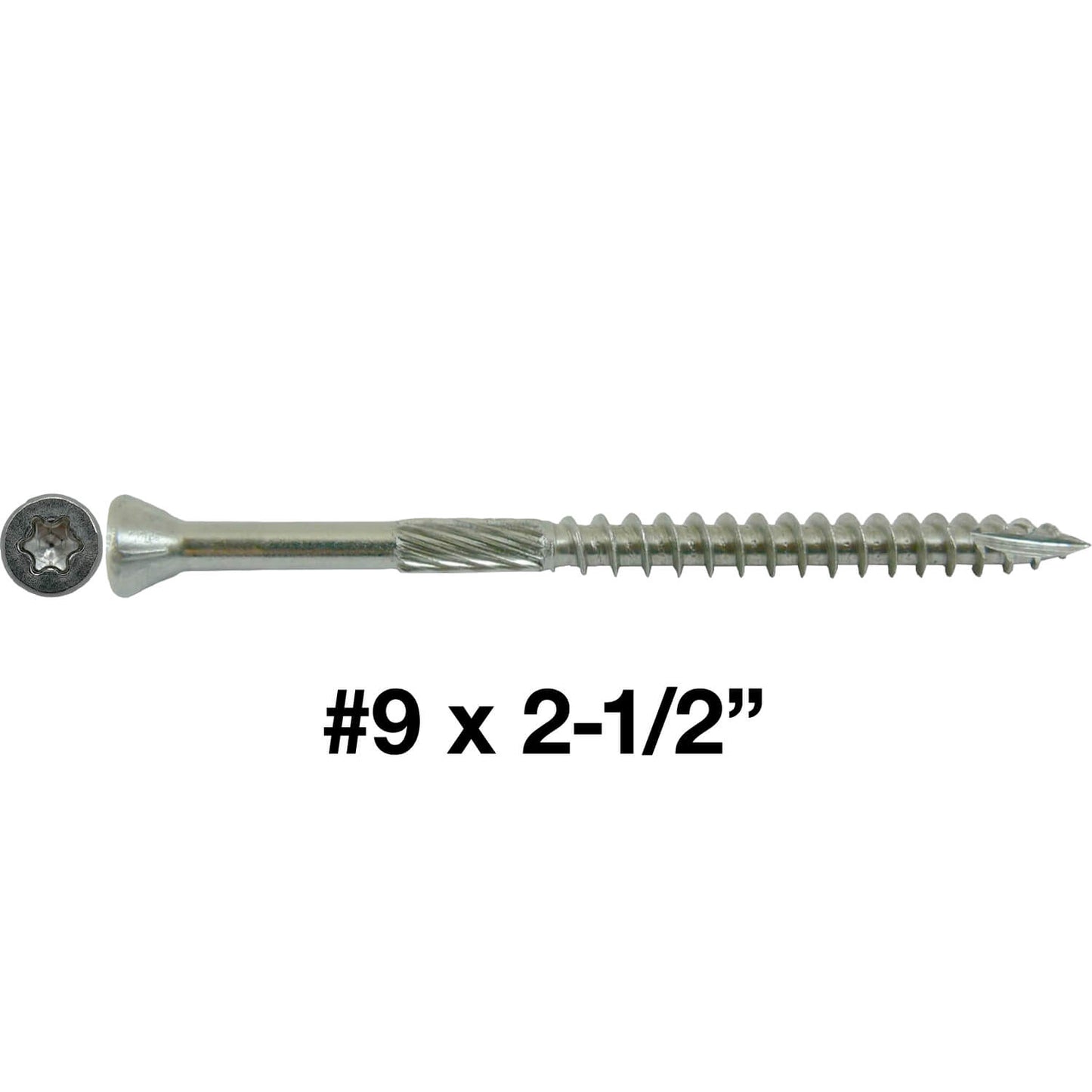 #9 Silver Star Stainless Steel TRIM HEAD Screw Torx/Star Head  - Stainless Steel TRIM HEAD Wood Screws