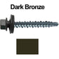 #10 x 1-1/2" Mini Driller Sheet Metal Roofing Screw - Hex Washer Head -  Self starting metal to wood siding screws. EPDM washer. Colored head.