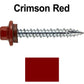 10 x 1-1/2" - STAINLESS HEX / ZINC Sheet Metal Roof Screw. Self starting metal to wood siding screws. EPDM washer. Colored head.