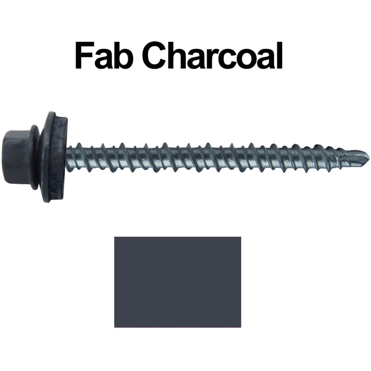 #10 x 2-1/2" Mini Driller Sheet Metal Roofing Screw - Hex Washer Head -  Self starting metal to wood siding screws. EPDM washer. Colored head.