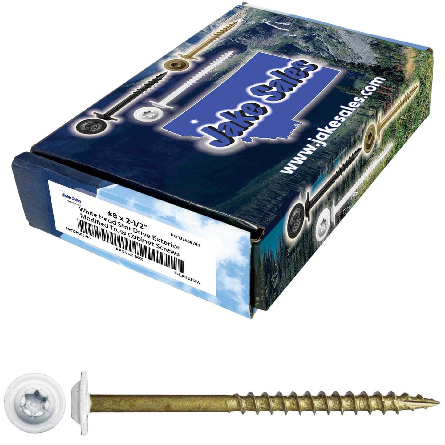 Bronze Star Exterior WHITE Coated Round Head - Cabinet Wood Screw with Torx/Star Drive Head. Multipurpose Exterior/Interior Coated Torx/Star Drive Wood Screws