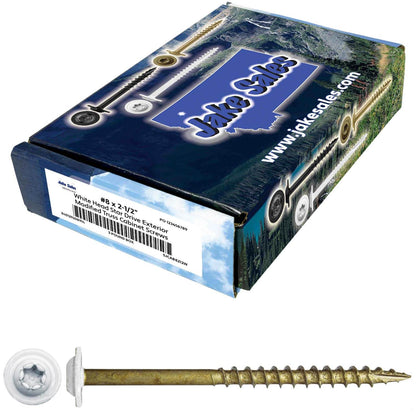 Bronze Star Exterior WHITE Coated Round Head - Cabinet Wood Screw with Torx/Star Drive Head. Multipurpose Exterior/Interior Coated Torx/Star Drive Wood Screws