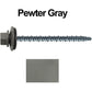 #10 x 3" Mini Driller Sheet Metal Roofing Screw - Hex Washer Head -  Self starting metal to wood siding screws. EPDM washer. Colored head.