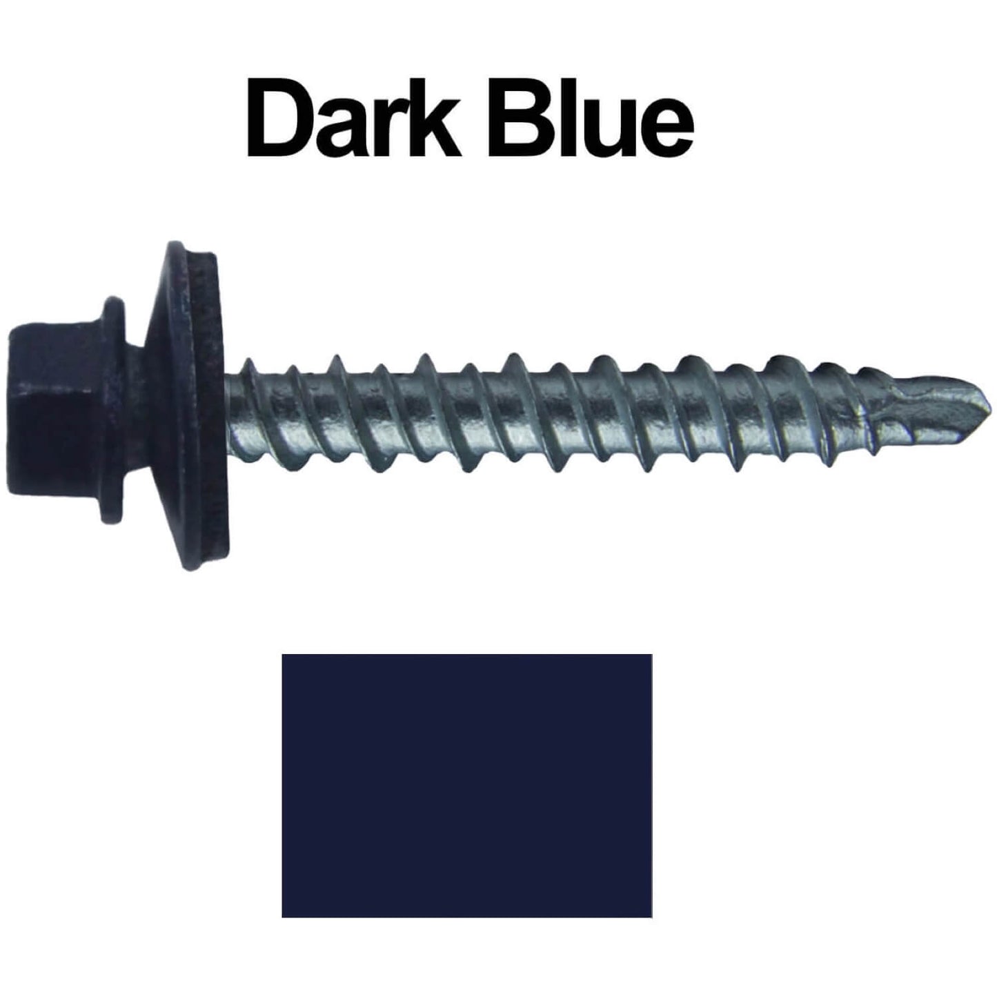 #10 x 1-1/2" Mini Driller Sheet Metal Roofing Screw - Hex Washer Head -  Self starting metal to wood siding screws. EPDM washer. Colored head.