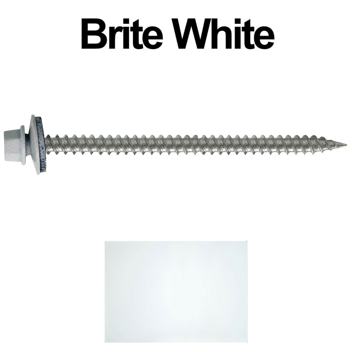 #9 x 3" Stainless Steel Metal Roofing Screws - Hex Washer Head - Self starting/self tapping - EPDM washer. Colored head.