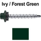 #10 x 1-1/2" Stainless Steel Mini Driller Sheet Metal Roofing Screw - Hex Washer Cap - Self starting metal to wood siding screws - EPDM washer. Colored head.