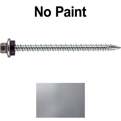 10 x 3” - STAINLESS HEX / ZINC Sheet Metal Roof Screw. Self starting metal to wood siding screws. EPDM washer. Colored head.