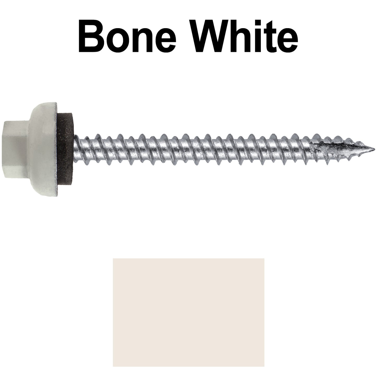 10 X 2“ HI-LO Zinc Aluminum Cap Metal Roofing Screws - Hex Washer Head - Self starting/self tapping - EPDM washer. Colored head.