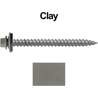 #12 x 2-1/2" RE-GRIP METAL ROOFING SCREWS - Hex Washer Head - Self starting/self tapping - EPDM washer. Colored head.