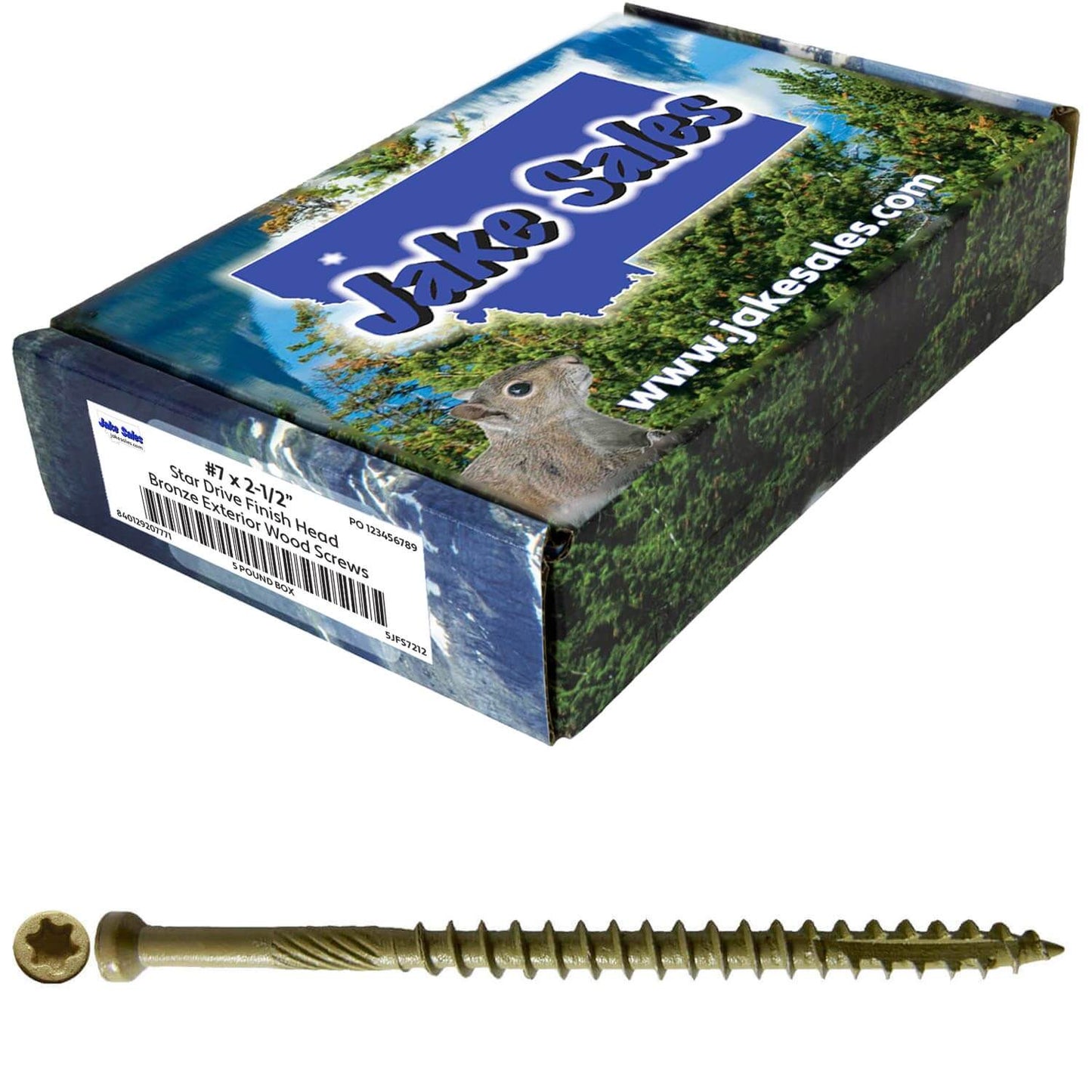 Bronze Coated Multipurpose Wood Screw - Torx/Star Drive - Tiny Finish Head - Exterior Coated - ACQ Compatible - 1-1/4" to 3"