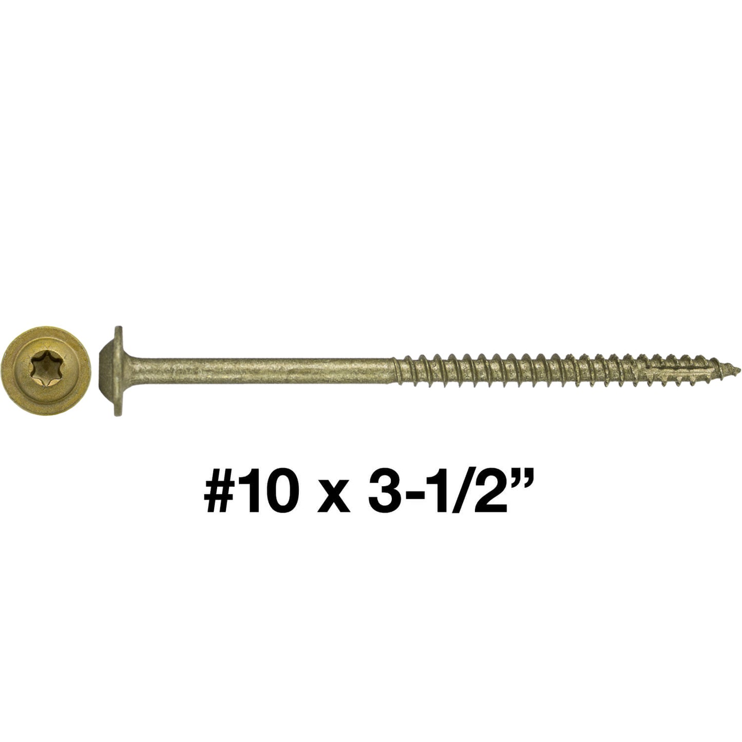 #10 Round Washer (Modified Truss) Head Screw Torx/Star Drive Head Wood Screw, Multipurpose Wood Screws for Construction, Cabinets and Furniture.