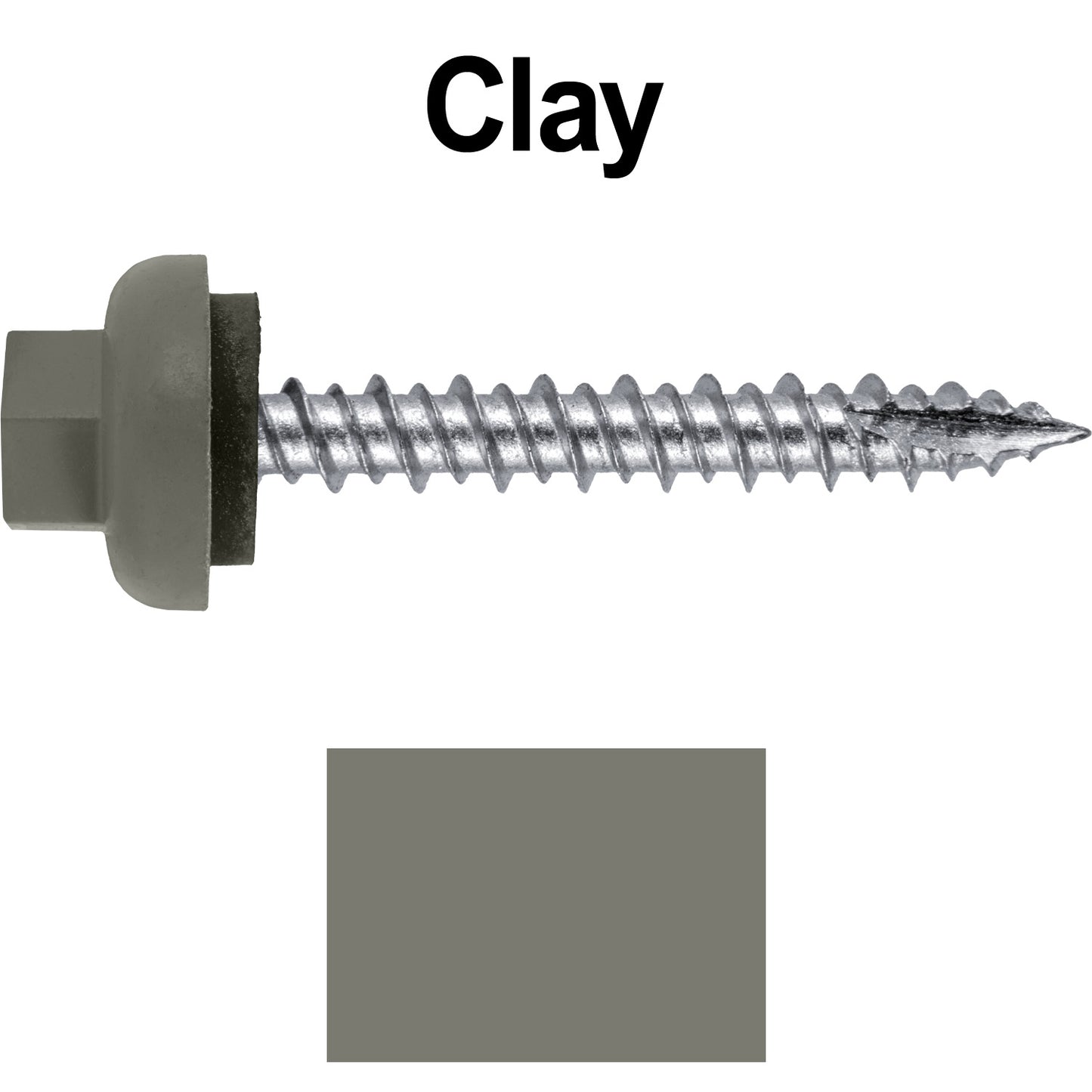 10 X 1-1/2" HI-LO Zinc Aluminum Cap Metal Roofing Screws - Hex Washer Head - Self starting/self tapping - EPDM washer. Colored head.