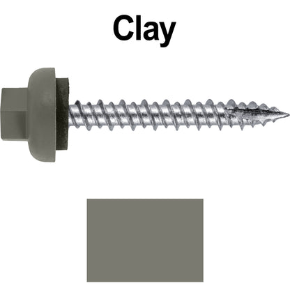 10 X 1-1/2" HI-LO Zinc Aluminum Cap Metal Roofing Screws - Hex Washer Head - Self starting/self tapping - EPDM washer. Colored head.
