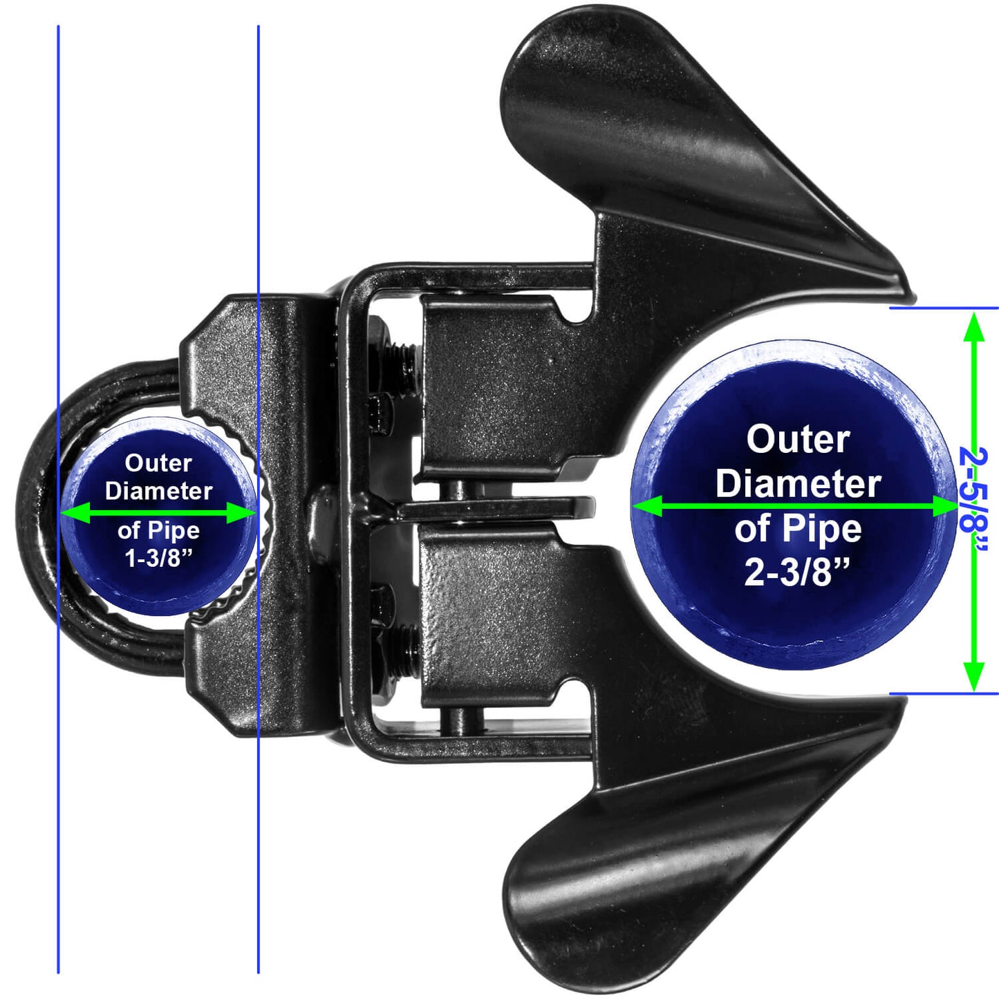 Black Butterfly Latch in Two Styles. Gate Frame (1-3/8" x 2-3/8") and 1-3/8" Wall Mount