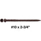 #10 x 2-3/4" Colored Composite Decking Wood Screws with Torx/Star Drive Head (T20 Bit), Exterior Coated, Compatible with Pressure Treated and ACQ Lumber