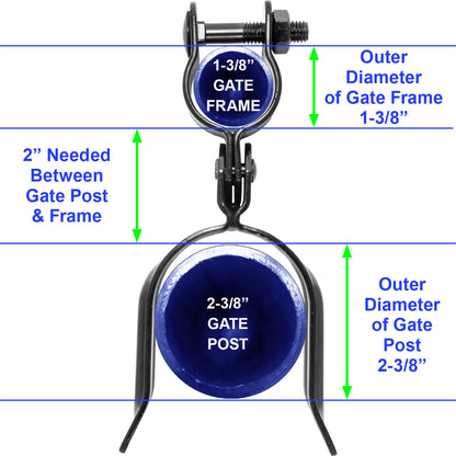 Black Heavy Duty Residential Chain Link Fork Latch - Powder Coated to Resist Rust and Corrosion.
