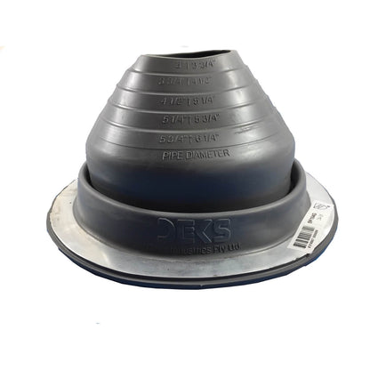 Dektite GRAY EPDM Flexible Round Pipe Flashing - Metal Roof Jack Pipe Boot - Metal Roofing Pipe Flashing