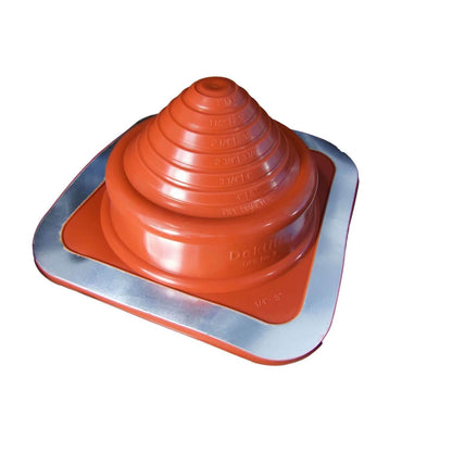 DEKTITE RED Square Base High Temp Silicone - Flexible Pipe Flashing Boot - Dektite pipe flashing