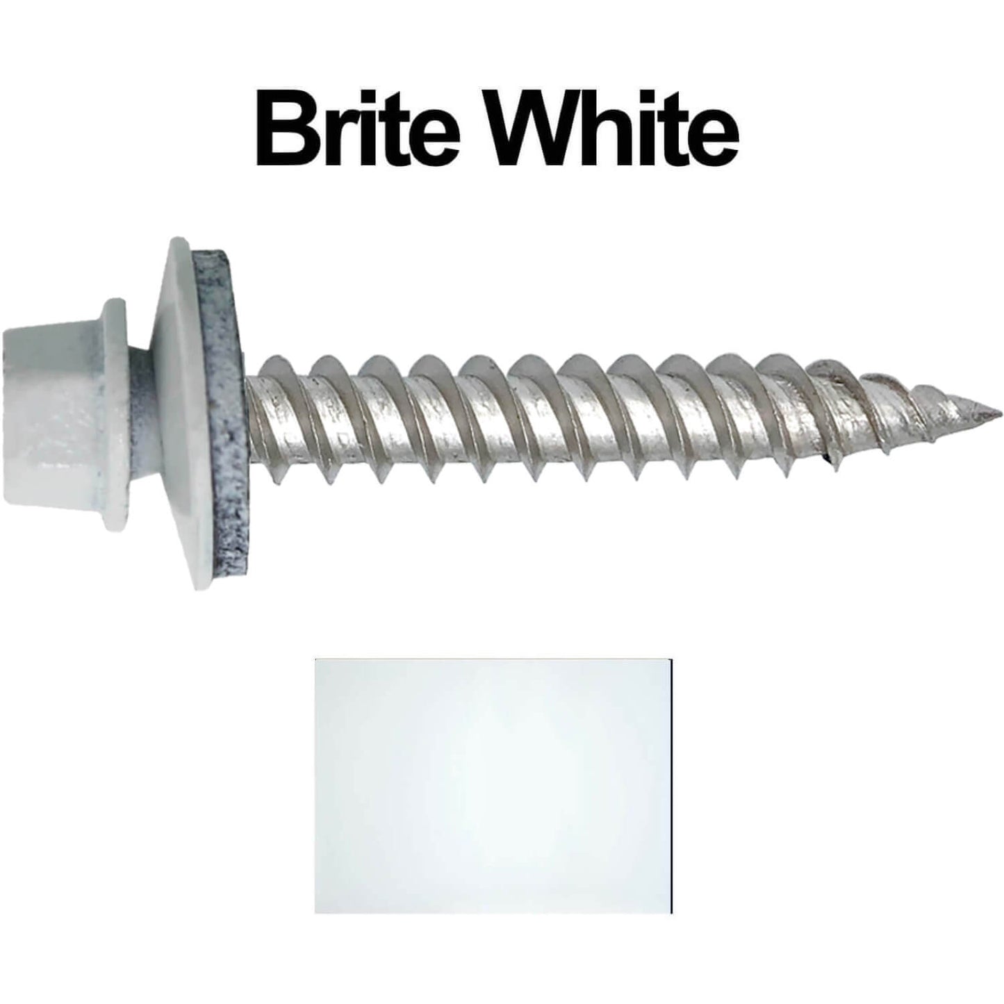 12 x 1-1/2" Stainless Steel Metal Roofing Screw - Hex Washer Head - Self starting/self tapping - EPDM washer. Colored head.