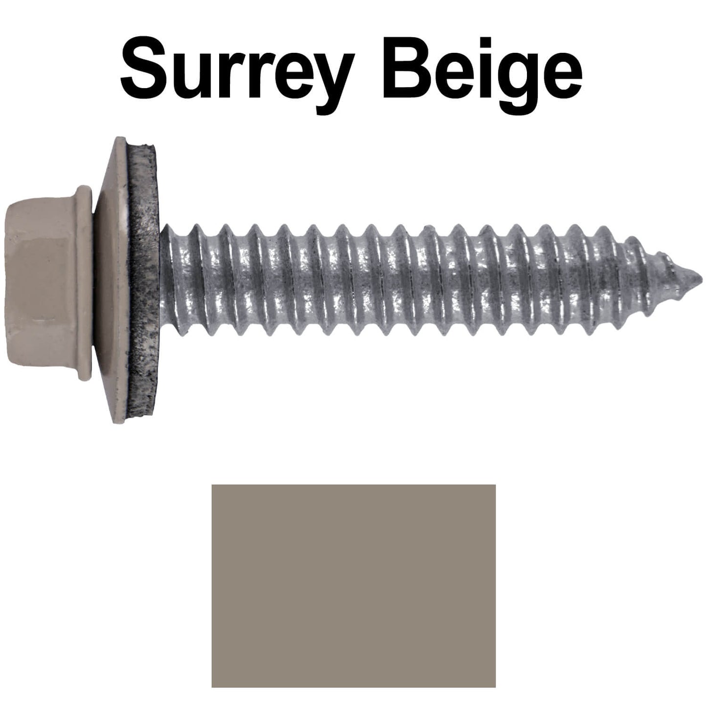 17 x 1-1/2 Metal Roofing Screws - Metal Panel to Metal Purlins and Recovery Screws - Hex Washer Head - EPDM washer.