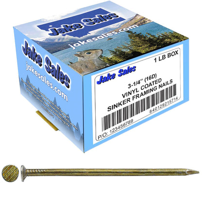 Sinker Framing Nails for General Home construction, remodeling, general carpentry vinyl coated nails. Used for interior framing and structural fastening
