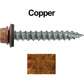 #14 x 1-1/2" Metal ROOFING SCREWS(250) Screws Hex Washer Head Sheet Metal Roof Screw. Self starting/self tapping metal to wood with EPDM washer. Colored head. For corrugated roofing