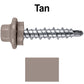 #10 x 1" Stainless Steel Mini Driller Sheet Metal Roofing Screw - Hex Washer Cap - Self starting metal to wood siding screws - EPDM washer. Colored Head.