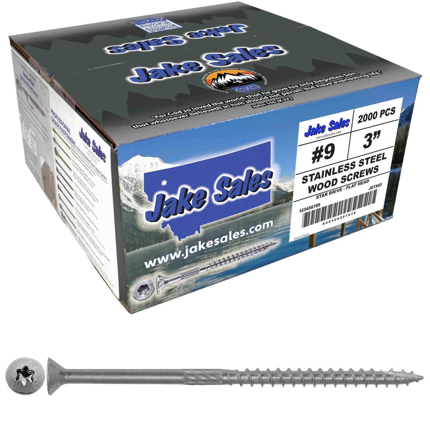 #9 Silver Star Stainless Steel Wood Screw Torx/Star Drive Head - Grade 300 Series Stainless Steel Torx/Star Drive Wood Screws