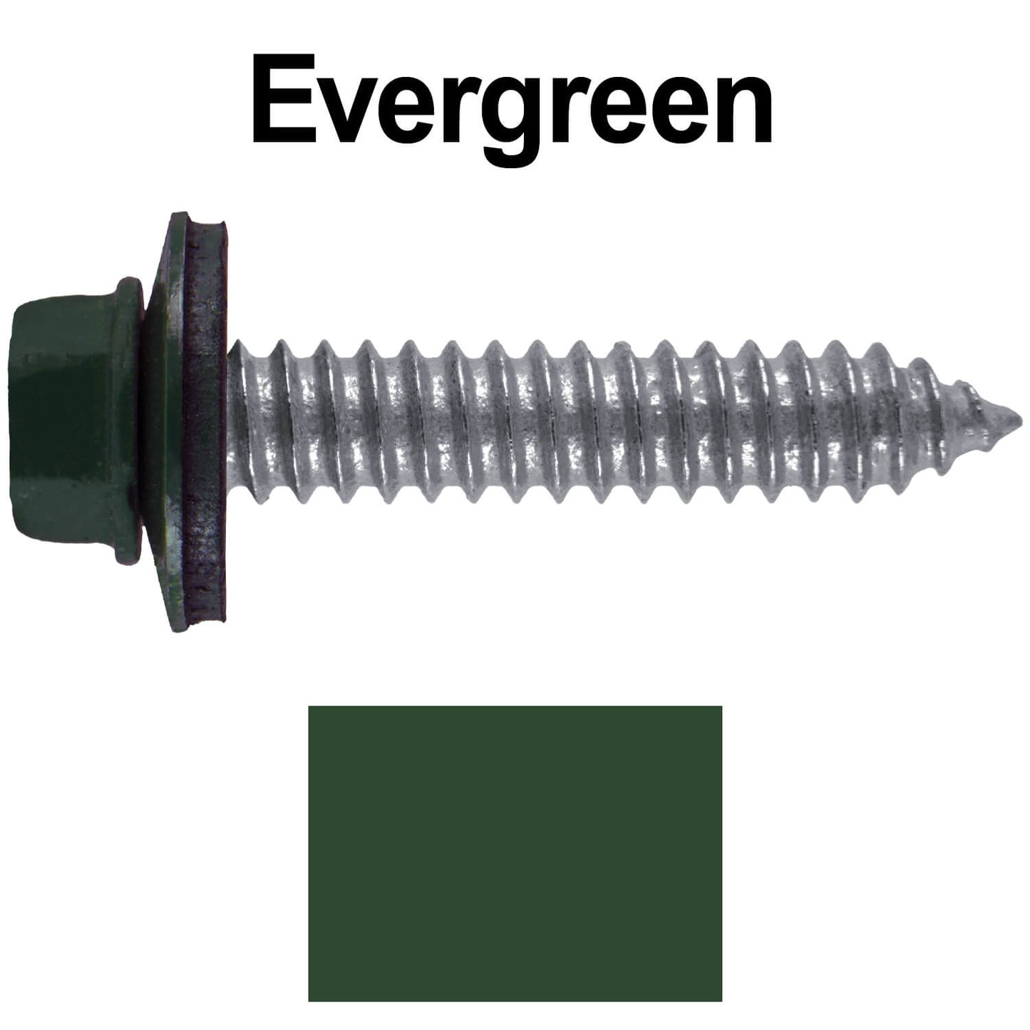 17 x 1-1/2 Metal Roofing Screws - Metal Panel to Metal Purlins and Recovery Screws - Hex Washer Head - EPDM washer.
