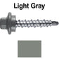 #10 x 1" Stainless Steel Mini Driller Sheet Metal Roofing Screw - Hex Washer Cap - Self starting metal to wood siding screws - EPDM washer. Colored Head.