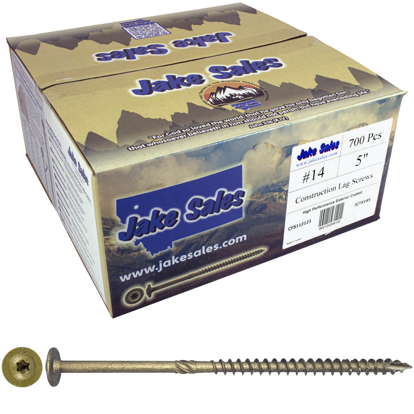#14 Construction Lag Screws - Exterior Coated Torx/Star Drive Heavy Duty Structural Lag With Modified Truss Washer Head