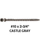 #10 x 2-3/4" Colored Composite Decking Wood Screws with Torx/Star Drive Head (T20 Bit), Exterior Coated, Compatible with Pressure Treated and ACQ Lumber