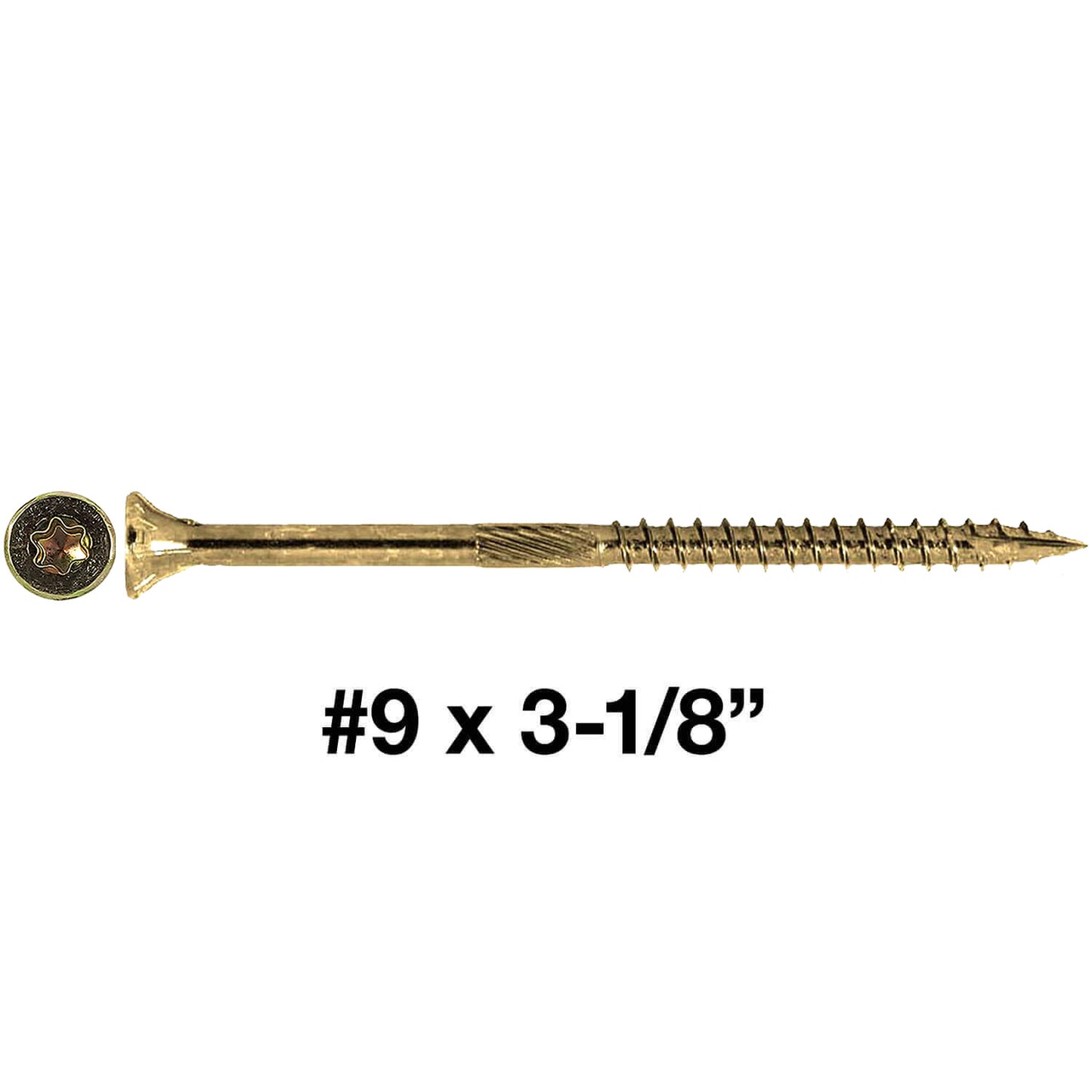 #9 Yellow Zinc Coated General Purpose Wood Screws. Torx/Star Drive Head - Multipurpose Torx/Star Drive Wood Screws