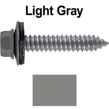 17 x 1-1/2 Metal Roofing Screws - Metal Panel to Metal Purlins and Recovery Screws - Hex Washer Head - EPDM washer.