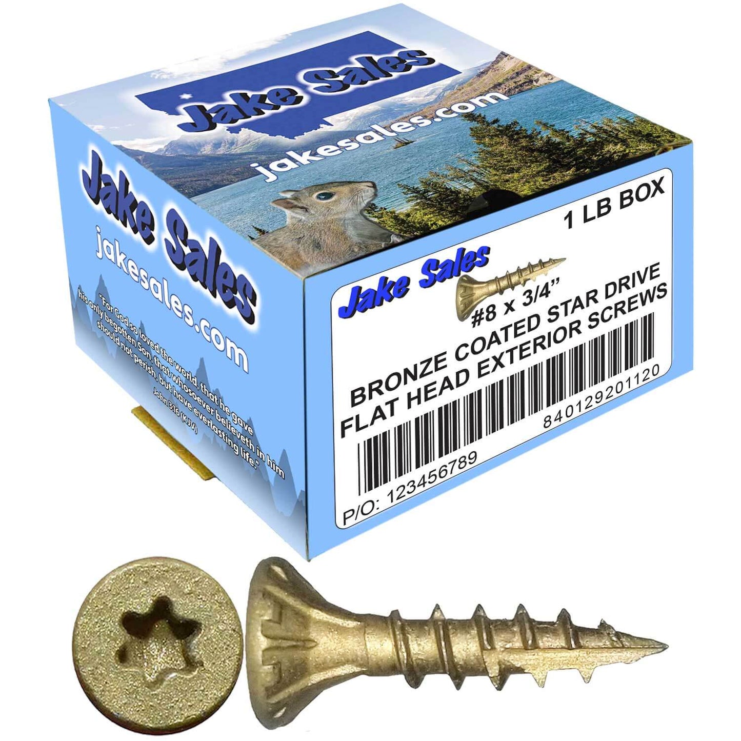 #8 x 3/4" - 2" Bronze Exterior Coated Wood Screw Torx/Star Drive Head - Multipurpose Exterior Coated Torx/Star Drive Wood Screws