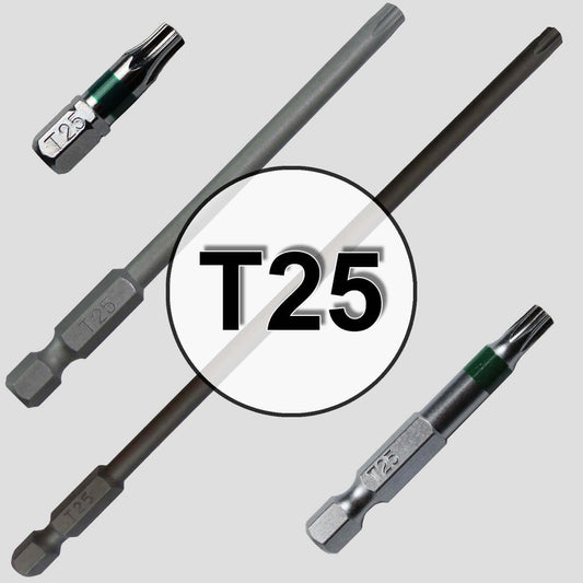 T25 (T-25) Torx/Star Driver Bit - Color Coded  Torx/Star Drive Quick Change Shank Bit for Screws and Fasteners Requiring T25 (T-25) Size Bits