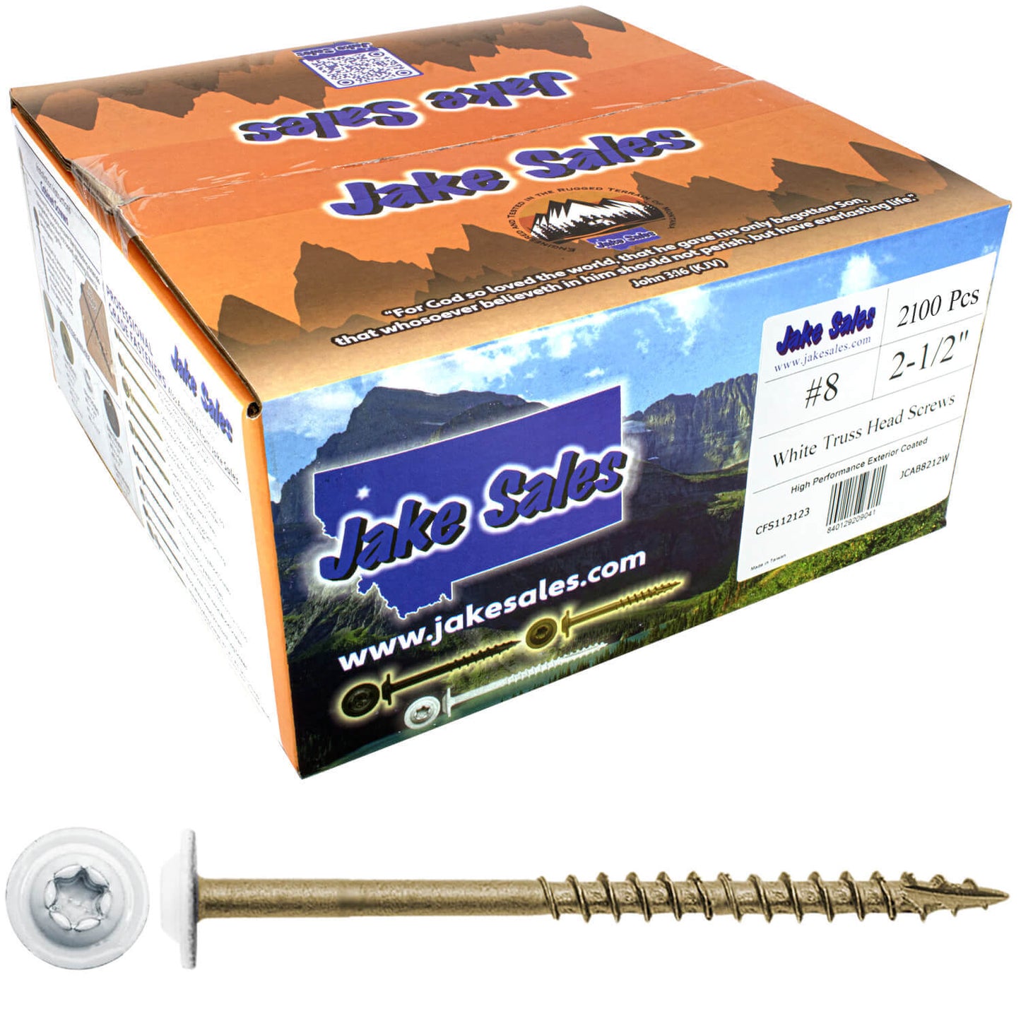 Bronze Star Exterior WHITE Coated Round Head - Cabinet Wood Screw with Torx/Star Drive Head. Multipurpose Exterior/Interior Coated Torx/Star Drive Wood Screws