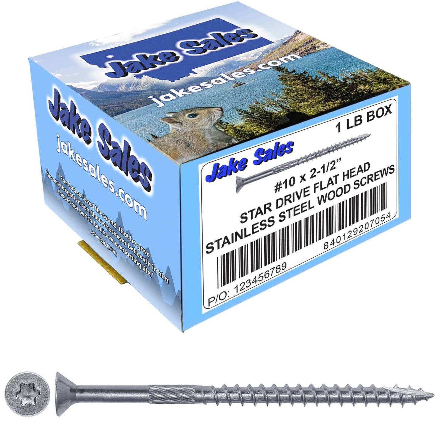 #10 Silver Star Stainless Steel Wood Screw Torx/Star Drive Head - 300 Series Stainless Steel Torx/Star Drive Wood Screws