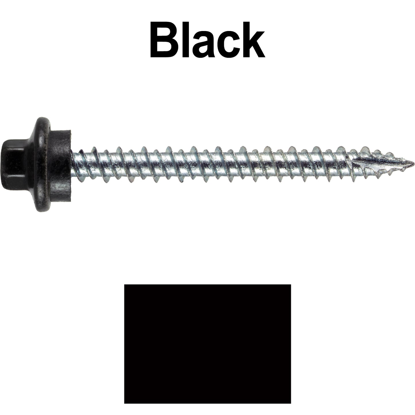10 x 2” - STAINLESS HEX / ZINC Sheet Metal Roof Screw. Self starting metal to wood siding screws. EPDM washer. Colored head.