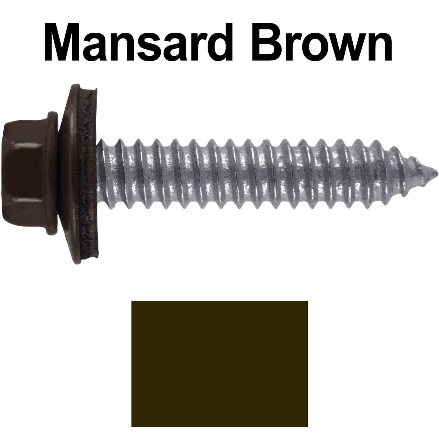 17 x 1-1/2 Metal Roofing Screws - Metal Panel to Metal Purlins and Recovery Screws - Hex Washer Head - EPDM washer.